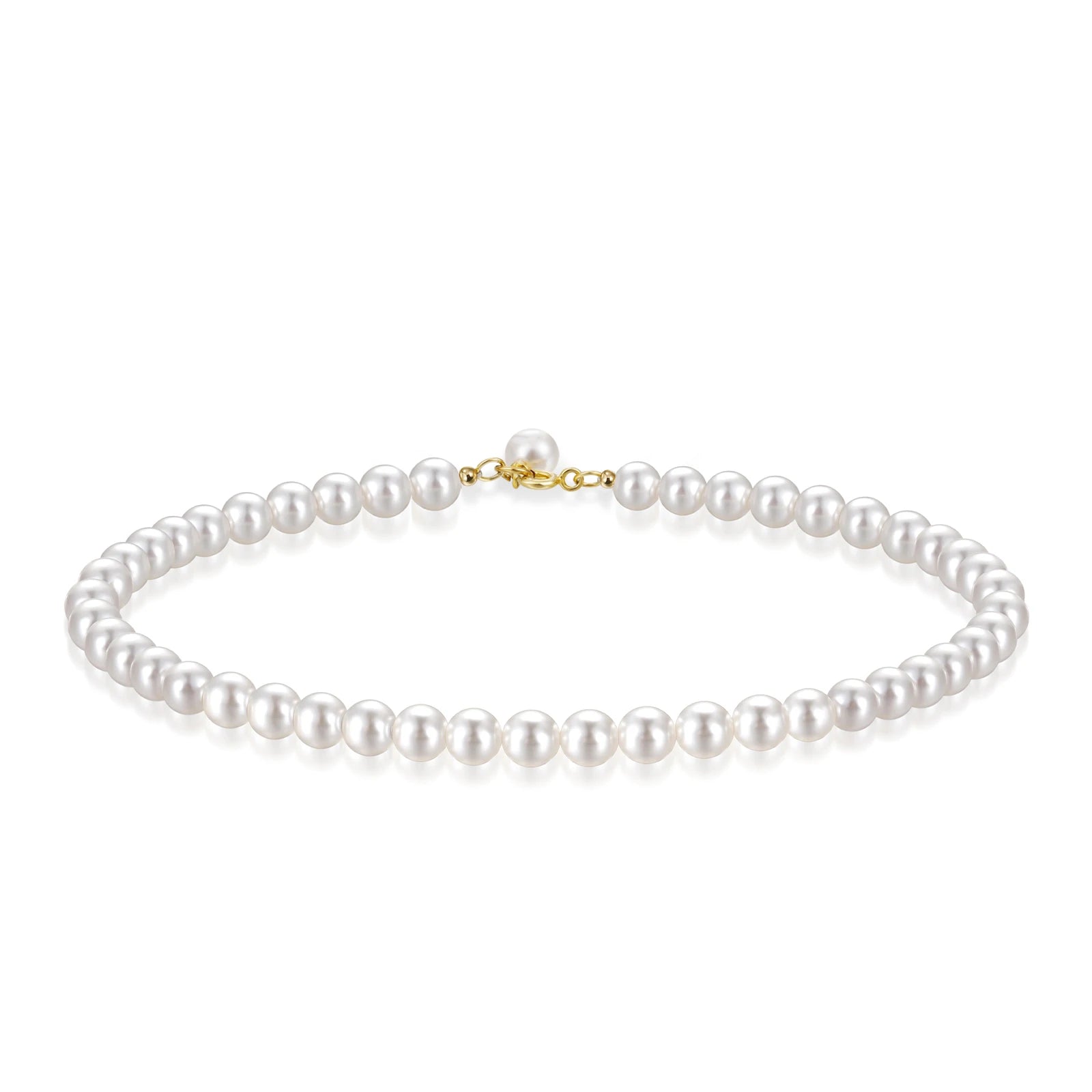 Trumium 925 Sterling Silver Real Pearl Bracelet for Women Girl Beaded Cultured Pearl Bangle Bridal Jewelry Gift