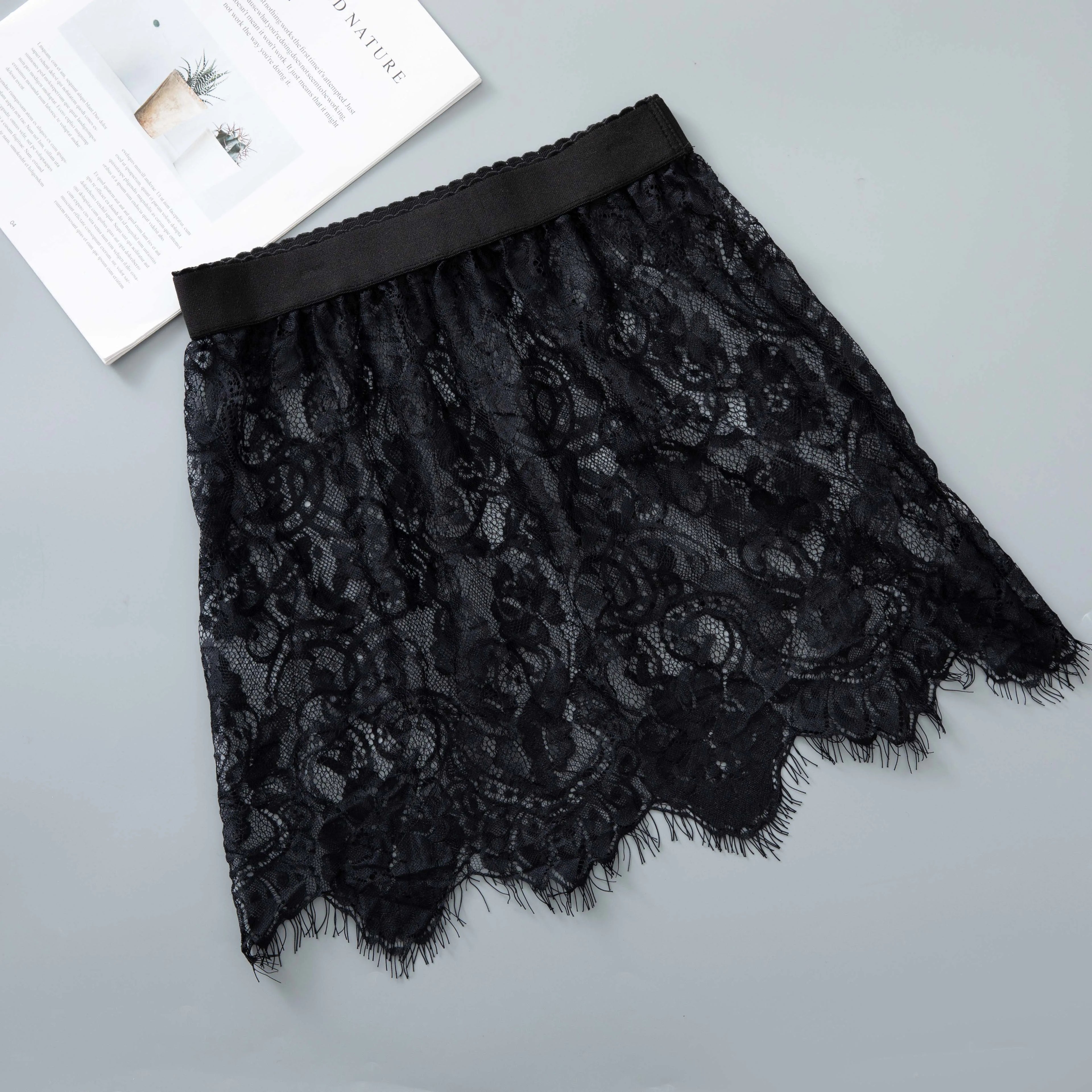 Sexy Mesh Lace Transparent Mini Tulle Skirt High Waist