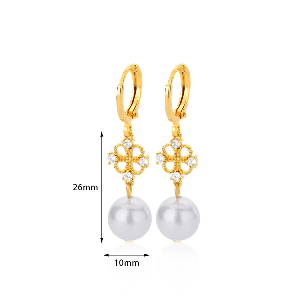 Butterfly Zircon Stainless Steel Pearl Earrings For Women Gold Plated Piercing Earring Aesthetic Luxury Jewelry Gift 2023 New