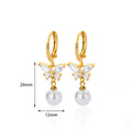 Butterfly Zircon Stainless Steel Pearl Earrings For Women Gold Plated Piercing Earring Aesthetic Luxury Jewelry Gift 2023 New