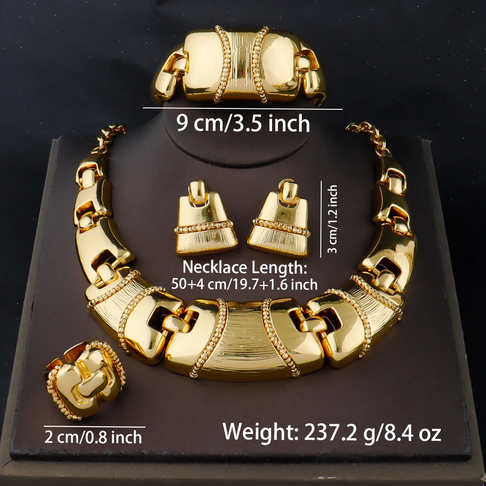 Italian Dubai Jewelry Sets for Women, High-Quality Necklace Earring Set Banquet Wedding Gift Jewellery Woman Luxury ﻿