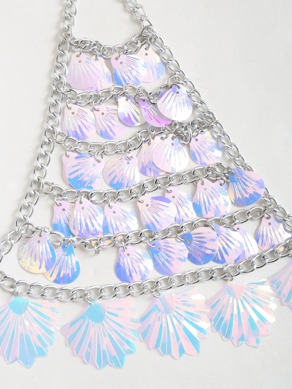 Sexy Mermaid Sequins Shell Bra Top Beach Bikinis Accessories New Summer Lingerie Hollow Out Chest Body Chain Outfit Party