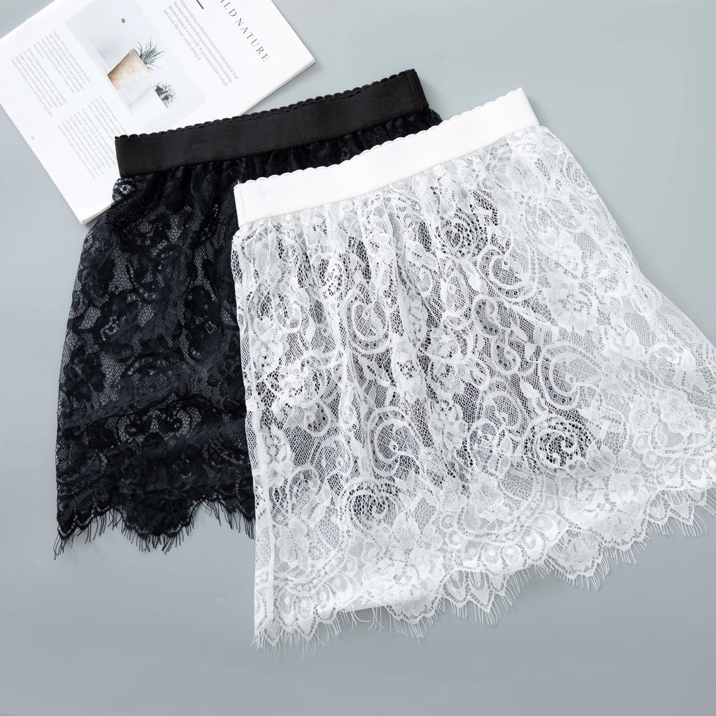 Sexy Mesh Lace Transparent Mini Tulle Skirt High Waist