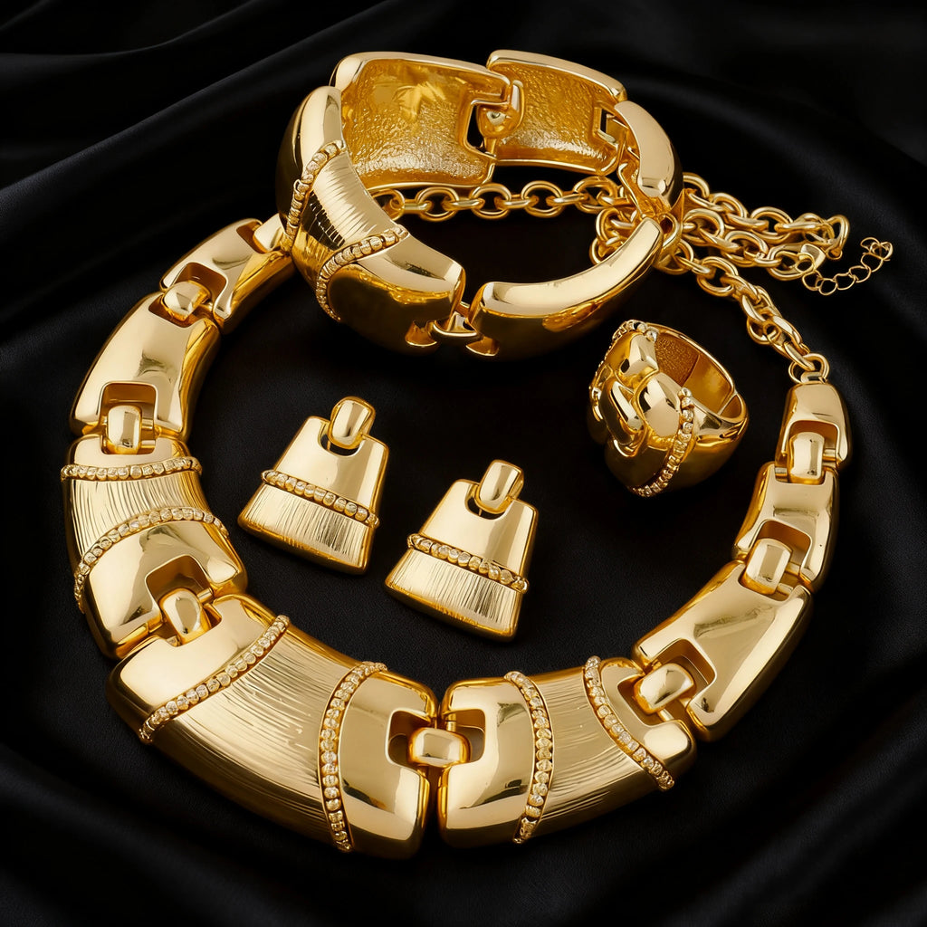 Italian Dubai Jewelry Sets for Women, High-Quality Necklace Earring Set Banquet Wedding Gift Jewellery Woman Luxury ﻿