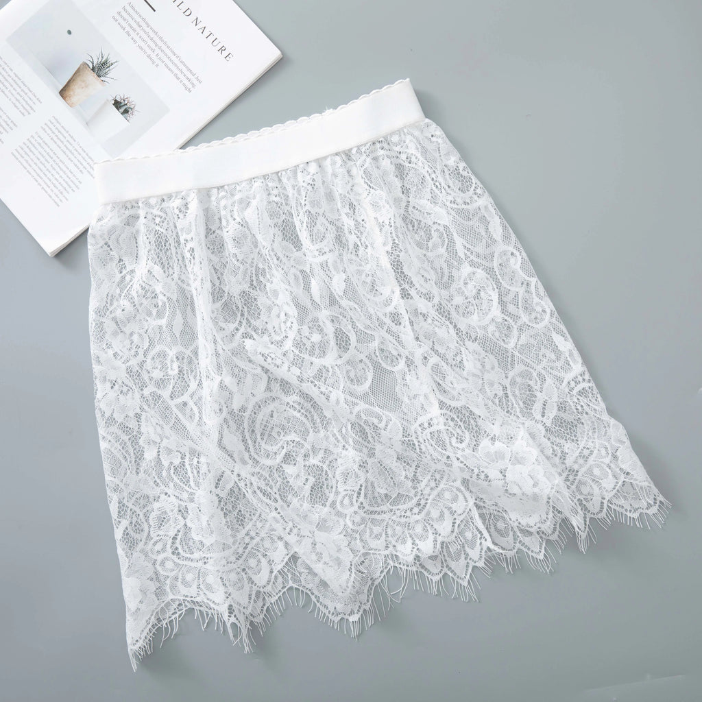 Sexy Mesh Lace Transparent Mini Tulle Skirt High Waist