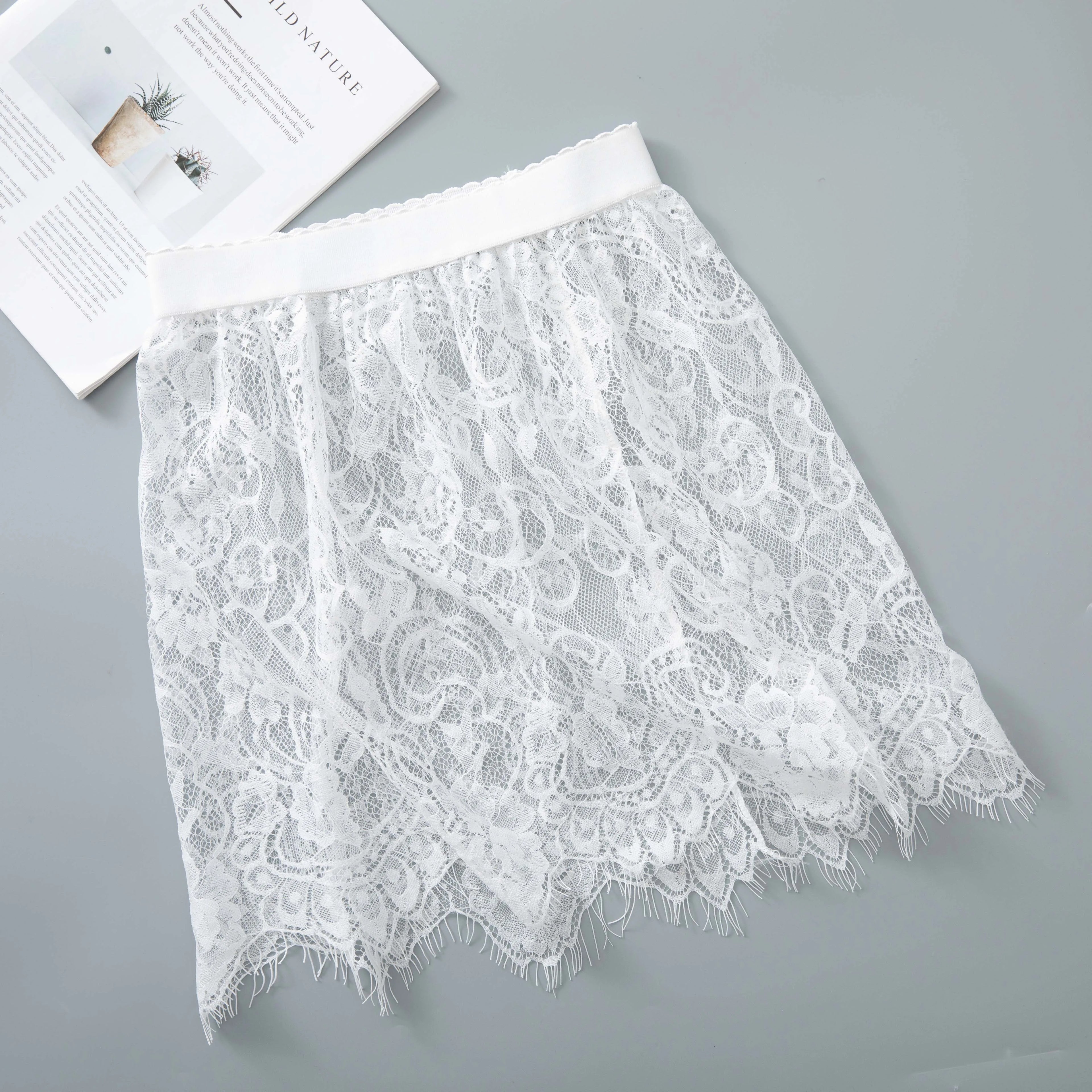Sexy Mesh Lace Transparent Mini Tulle Skirt High Waist