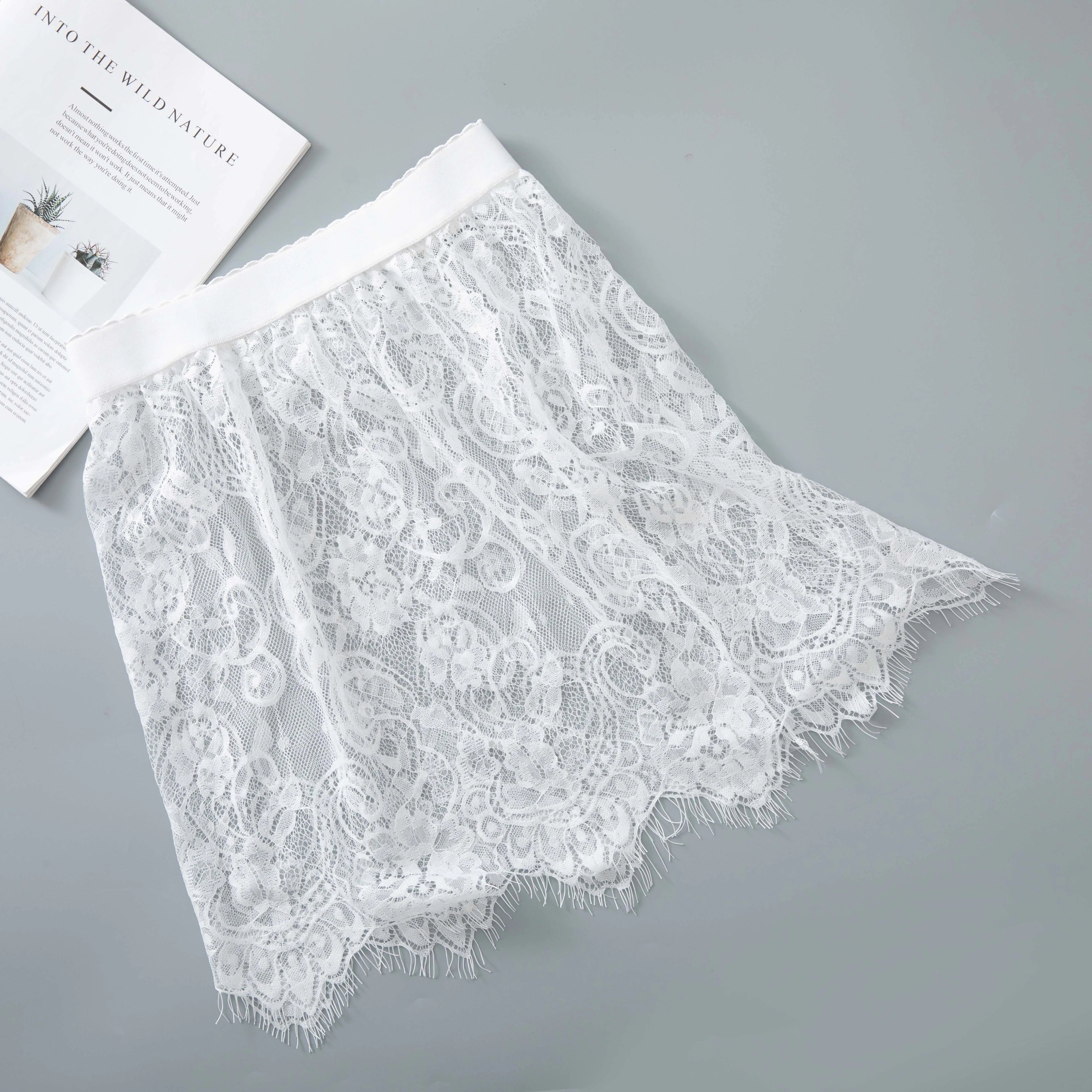 Sexy Mesh Lace Transparent Mini Tulle Skirt High Waist